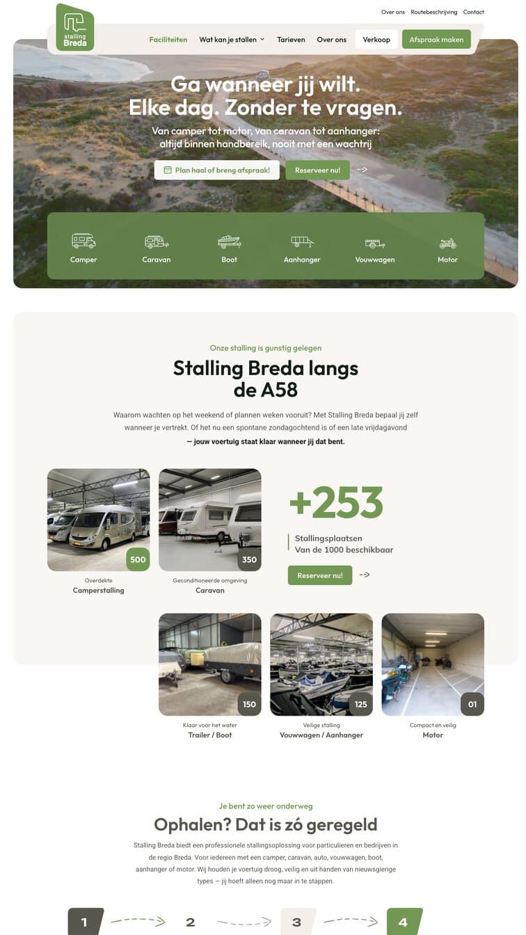 Website die wij bouwden voor Stalling Breda