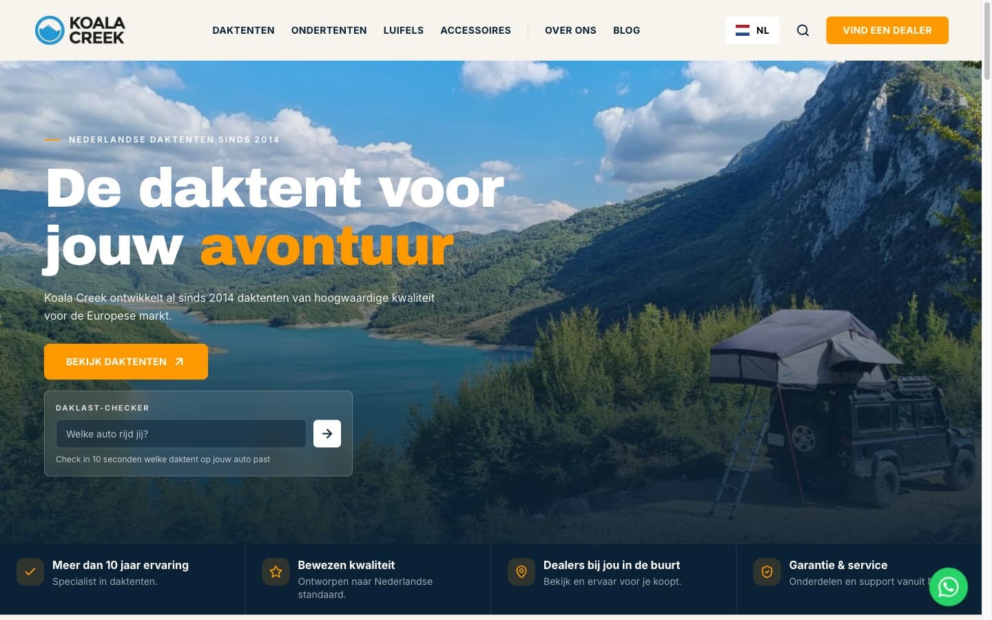 De website van Koala Creek
