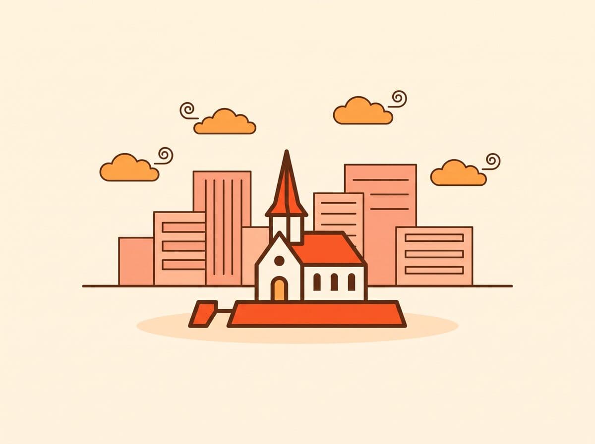 Illustratie van de Dorpskerk van Capelle aan den IJssel aan de rivierdijk