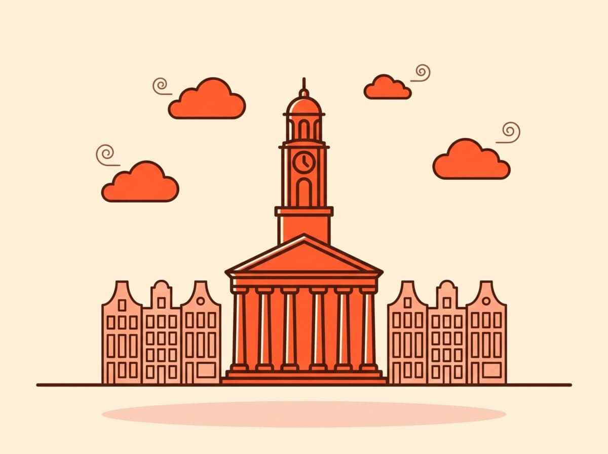 Illustratie van de Koepelkerk aan de Kaasmarkt in Purmerend