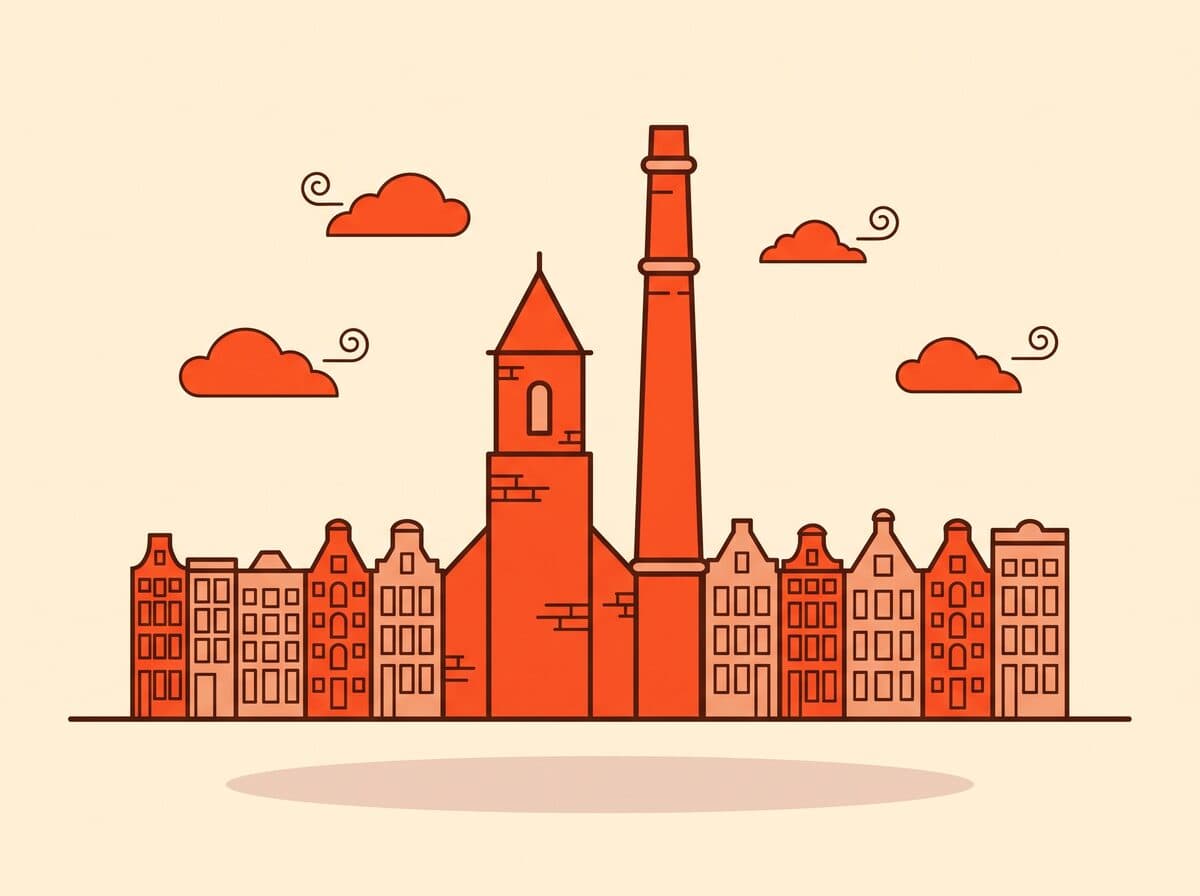 Illustratie van de Oude Kerk aan de Markt in Veenendaal