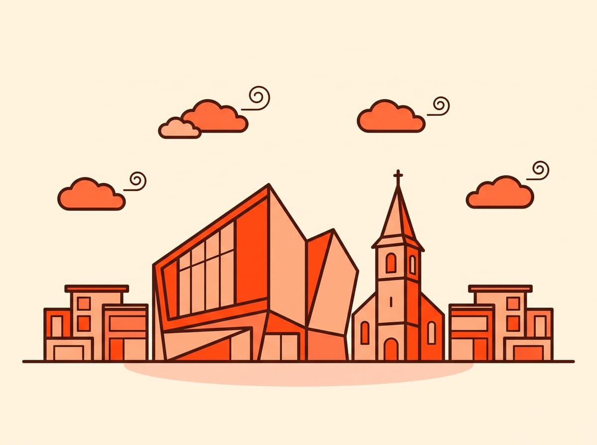Illustratie van de Oude Kerk aan de Dorpsstraat in Zoetermeer